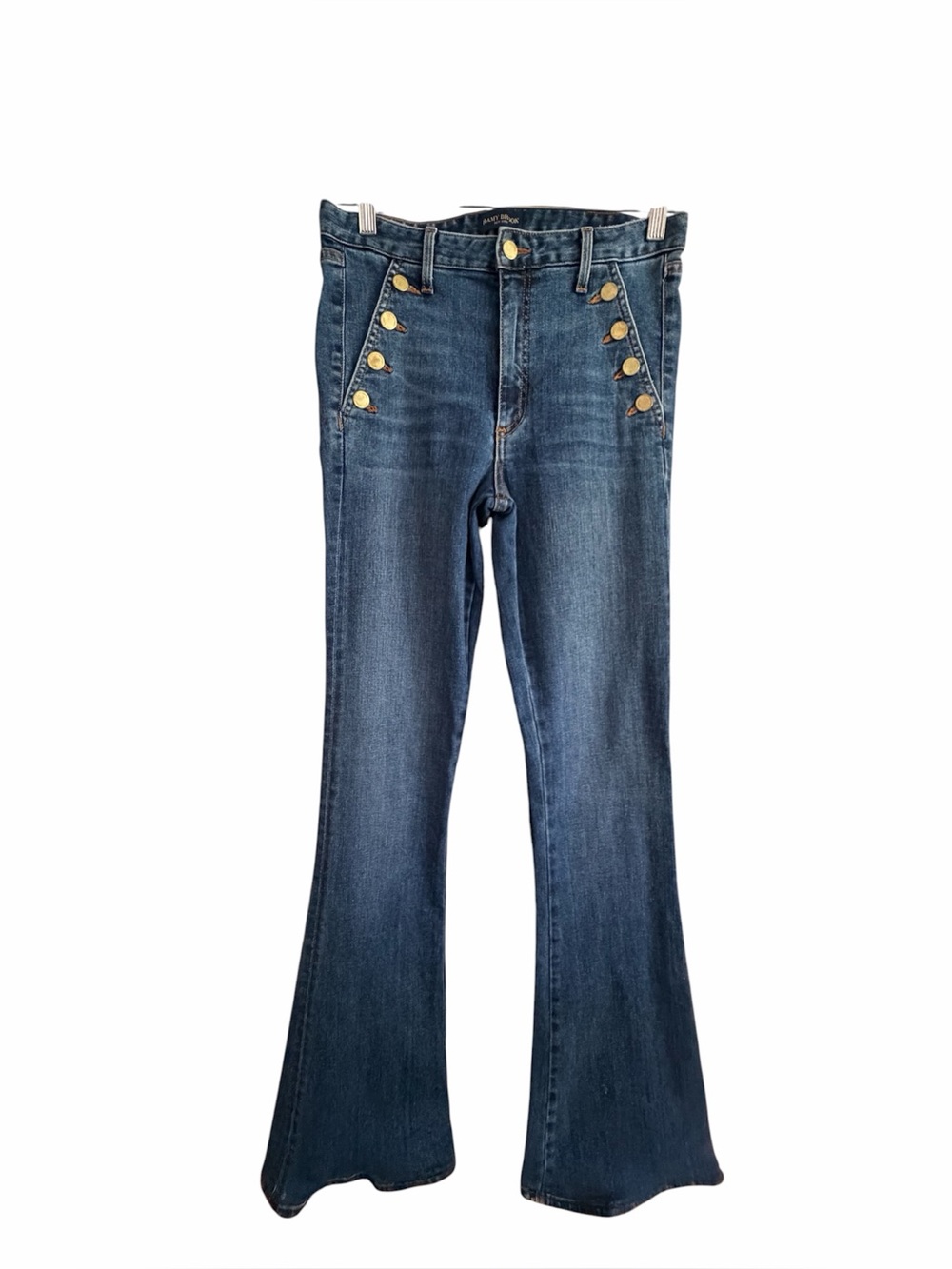 Ramy Brook Two-Tone Dark Blue Flare Jeans
